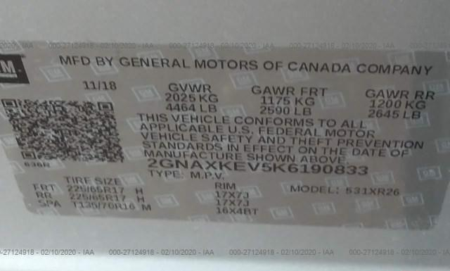 Photo 8 VIN: 2GNAXKEV5K6190833 - CHEVROLET EQUINOX 