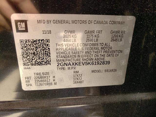 Photo 11 VIN: 2GNAXKEV5K6192839 - CHEVROLET EQUINOX LT 