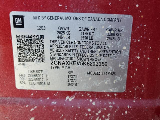 Photo 11 VIN: 2GNAXKEV5K6206156 - CHEVROLET EQUINOX 