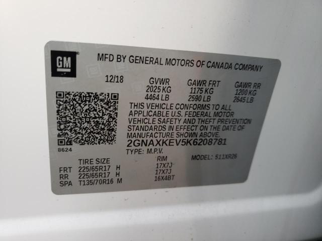 Photo 13 VIN: 2GNAXKEV5K6208781 - CHEVROLET EQUINOX LT 