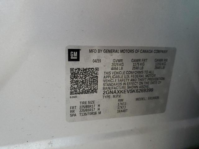 Photo 12 VIN: 2GNAXKEV5K6269399 - CHEVROLET EQUINOX LT 