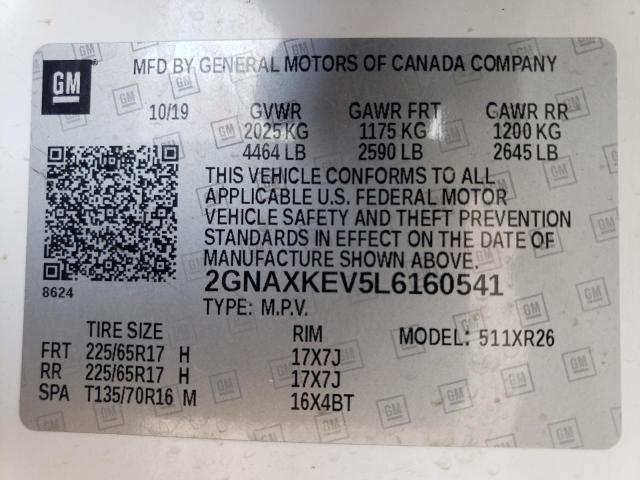 Photo 11 VIN: 2GNAXKEV5L6160541 - CHEVROLET EQUINOX LT 