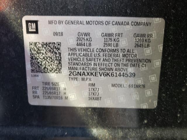 Photo 9 VIN: 2GNAXKEV6K6144539 - CHEVROLET EQUINOX LT 