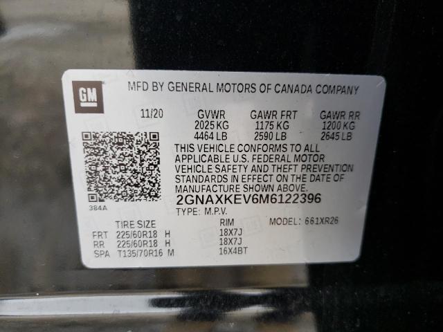 Photo 12 VIN: 2GNAXKEV6M6122396 - CHEVROLET EQUINOX LT 