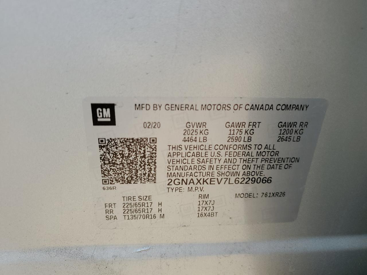 Photo 11 VIN: 2GNAXKEV7L6229066 - CHEVROLET EQUINOX 