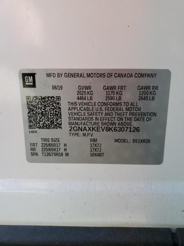 Photo 12 VIN: 2GNAXKEV8K6307126 - CHEVROLET EQUINOX LT 