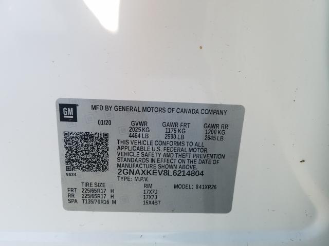 Photo 9 VIN: 2GNAXKEV8L6214804 - CHEVROLET EQUINOX LT 