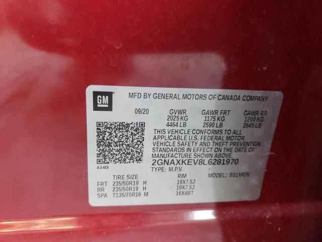 Photo 11 VIN: 2GNAXKEV8L6281970 - CHEVROLET EQUINOX LT 