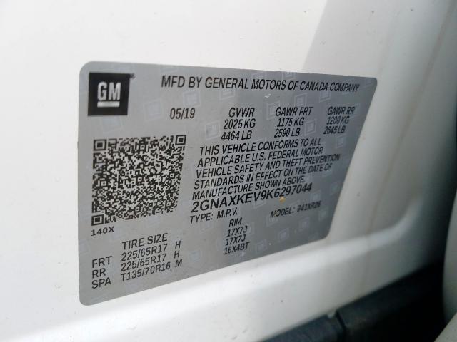 Photo 9 VIN: 2GNAXKEV9K6297044 - CHEVROLET EQUINOX LT 