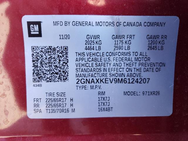 Photo 11 VIN: 2GNAXKEV9M6124207 - CHEVROLET EQUINOX 