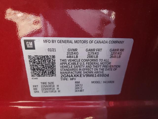 Photo 11 VIN: 2GNAXKEV9M6149804 - CHEVROLET EQUINOX LT 