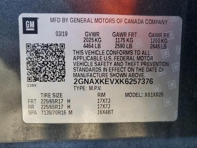 Photo 12 VIN: 2GNAXKEVXK6257376 - CHEVROLET EQUINOX 