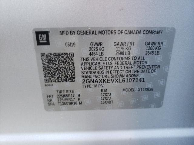 Photo 9 VIN: 2GNAXKEVXL6107141 - CHEVROLET EQUINOX LT 