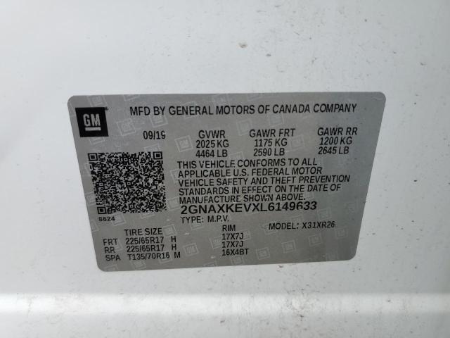 Photo 12 VIN: 2GNAXKEVXL6149633 - CHEVROLET EQUINOX LT 