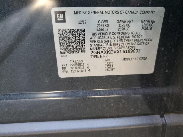 Photo 12 VIN: 2GNAXKEVXL6189033 - CHEVROLET EQUINOX LT 