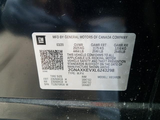 Photo 9 VIN: 2GNAXKEVXL6243298 - CHEVROLET EQUINOX LT 