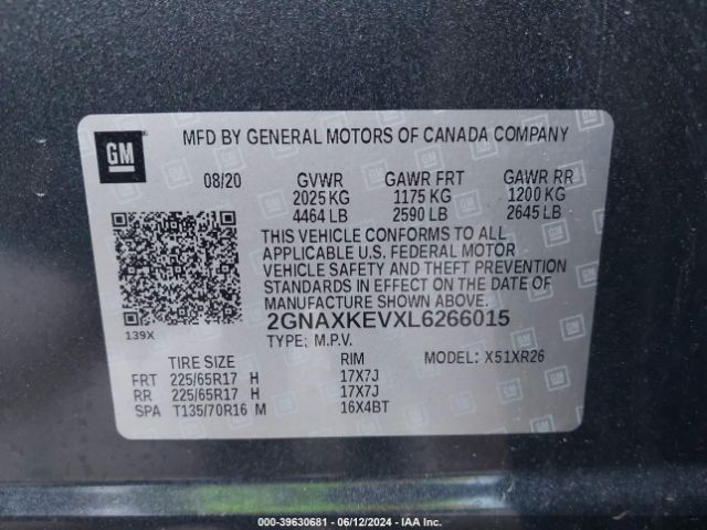 Photo 8 VIN: 2GNAXKEVXL6266015 - CHEVROLET EQUINOX 