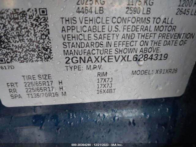 Photo 8 VIN: 2GNAXKEVXL6284319 - CHEVROLET EQUINOX 