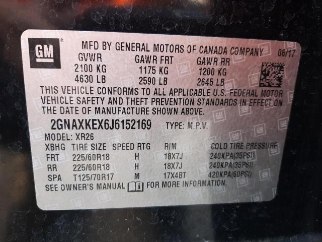 Photo 9 VIN: 2GNAXKEX6J6152169 - CHEVROLET EQUINOX LT 