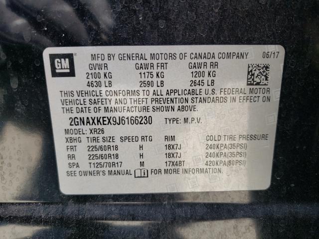 Photo 9 VIN: 2GNAXKEX9J6166230 - CHEVROLET EQUINOX LT 