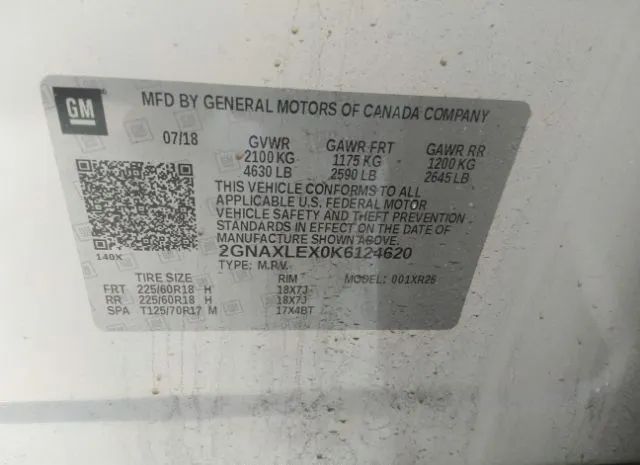 Photo 8 VIN: 2GNAXLEX0K6124620 - CHEVROLET EQUINOX 