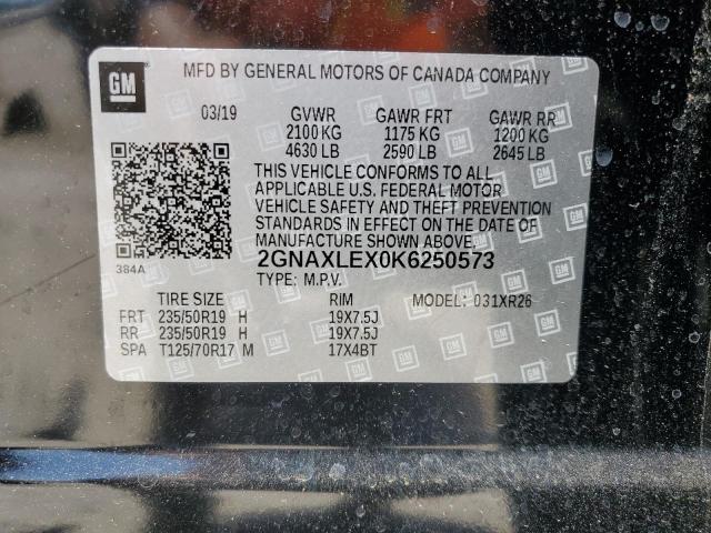 Photo 12 VIN: 2GNAXLEX0K6250573 - CHEVROLET EQUINOX 