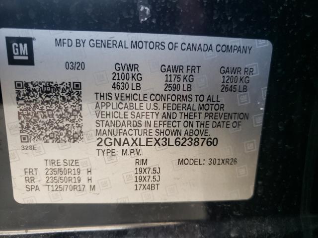 Photo 9 VIN: 2GNAXLEX3L6238760 - CHEVROLET EQUINOX LT 