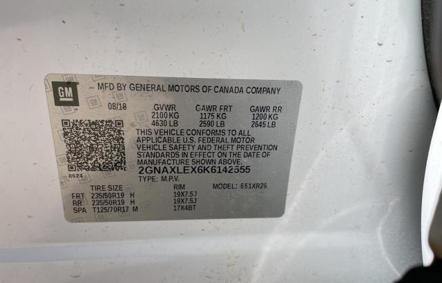 Photo 9 VIN: 2GNAXLEX6K6142555 - CHEVROLET EQUINOX LT 