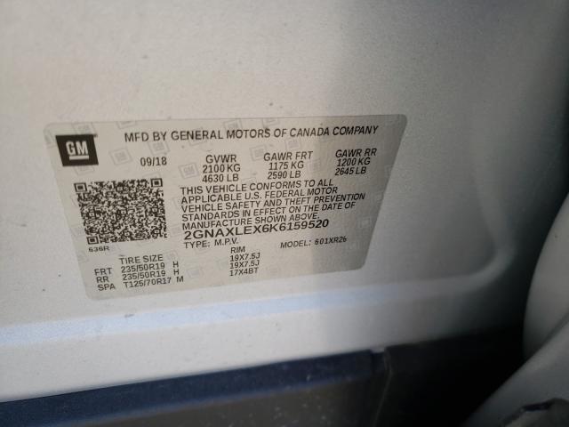 Photo 9 VIN: 2GNAXLEX6K6159520 - CHEVROLET EQUINOX LT 