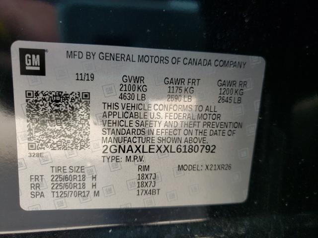 Photo 9 VIN: 2GNAXLEXXL6180792 - CHEVROLET EQUINOX LT 