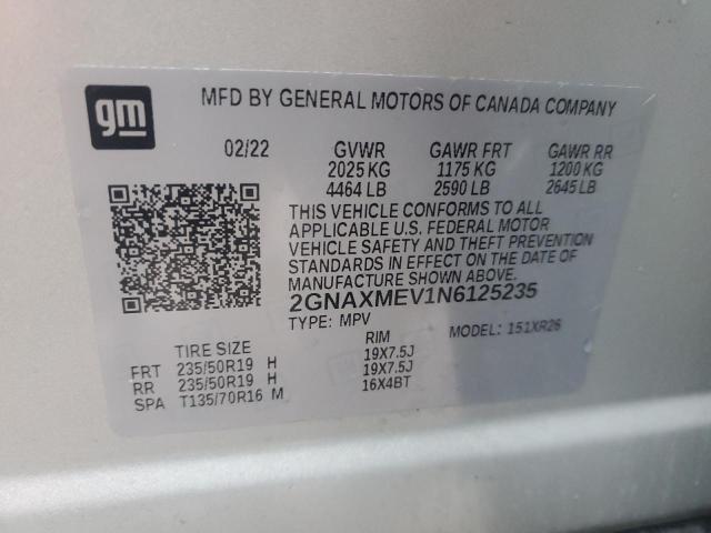 Photo 12 VIN: 2GNAXMEV1N6125235 - CHEVROLET EQUINOX RS 