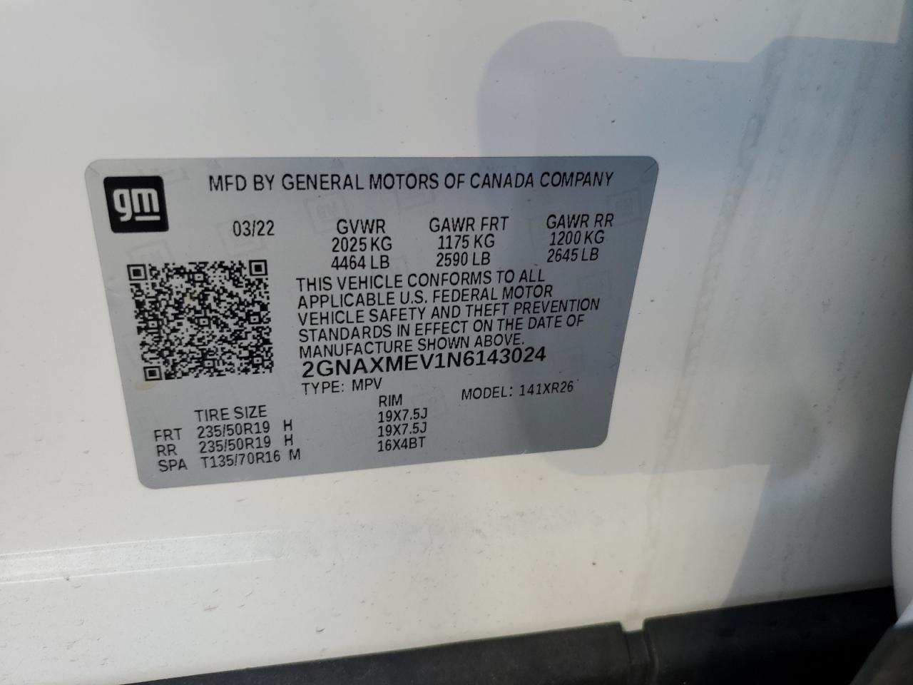 Photo 12 VIN: 2GNAXMEV1N6143024 - CHEVROLET EQUINOX 