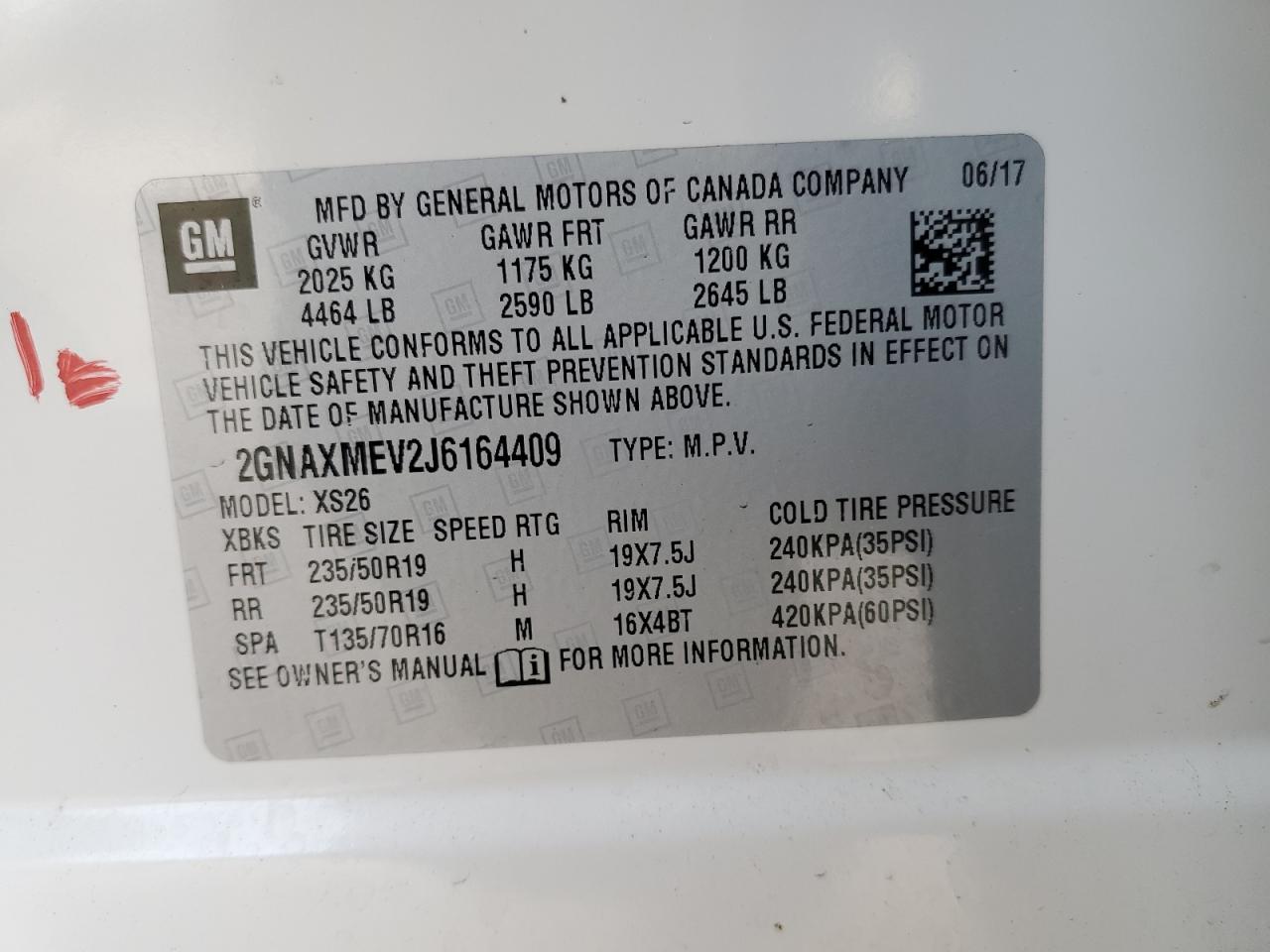 Photo 12 VIN: 2GNAXMEV2J6164409 - CHEVROLET EQUINOX 