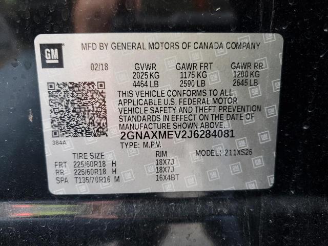 Photo 11 VIN: 2GNAXMEV2J6284081 - CHEVROLET EQUINOX 