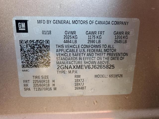 Photo 13 VIN: 2GNAXMEV6J6265825 - CHEVROLET EQUINOX PR 