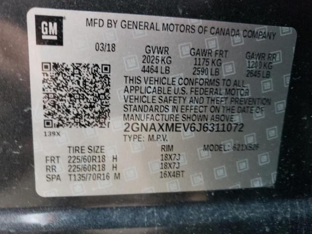 Photo 12 VIN: 2GNAXMEV6J6311072 - CHEVROLET EQUINOX PR 