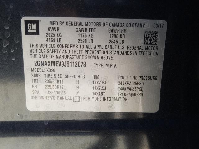 Photo 9 VIN: 2GNAXMEV9J6112078 - CHEVROLET EQUINOX PR 