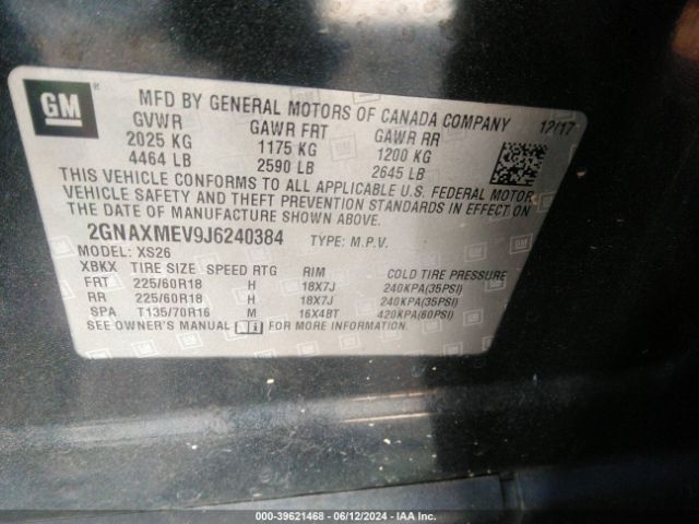 Photo 8 VIN: 2GNAXMEV9J6240384 - CHEVROLET EQUINOX 