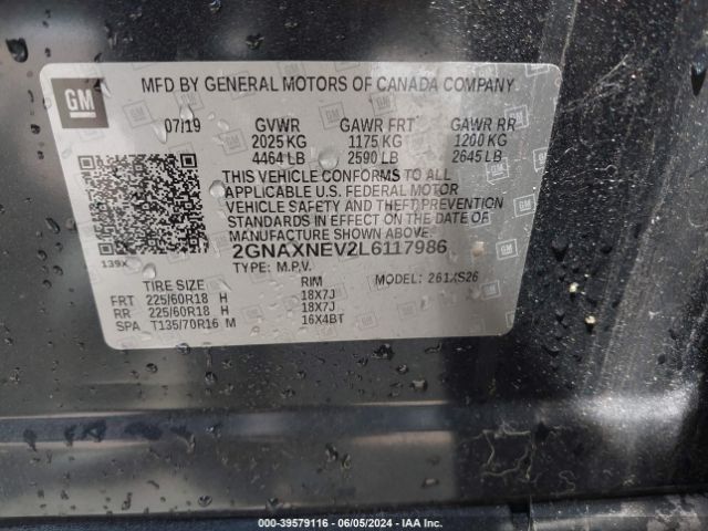 Photo 8 VIN: 2GNAXNEV2L6117986 - CHEVROLET EQUINOX 