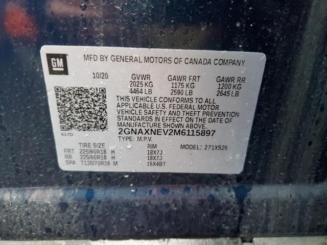 Photo 12 VIN: 2GNAXNEV2M6115897 - CHEVROLET EQUINOX PR 