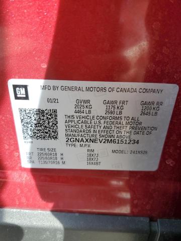 Photo 12 VIN: 2GNAXNEV2M6151234 - CHEVROLET EQUINOX PR 