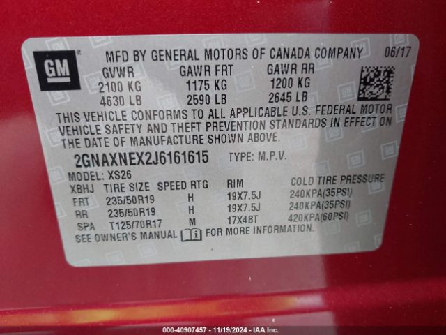 Photo 8 VIN: 2GNAXNEX2J6161615 - CHEVROLET EQUINOX 