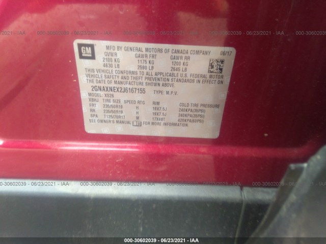 Photo 8 VIN: 2GNAXNEX2J6167155 - CHEVROLET EQUINOX 