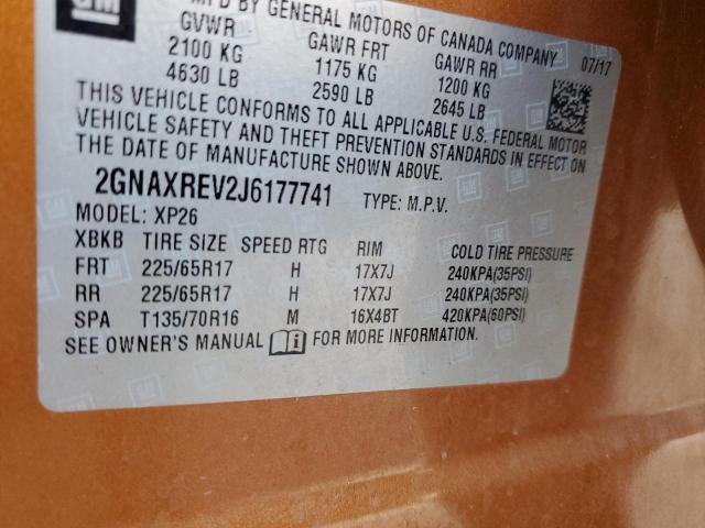 Photo 12 VIN: 2GNAXREV2J6177741 - CHEVROLET EQUINOX LS 