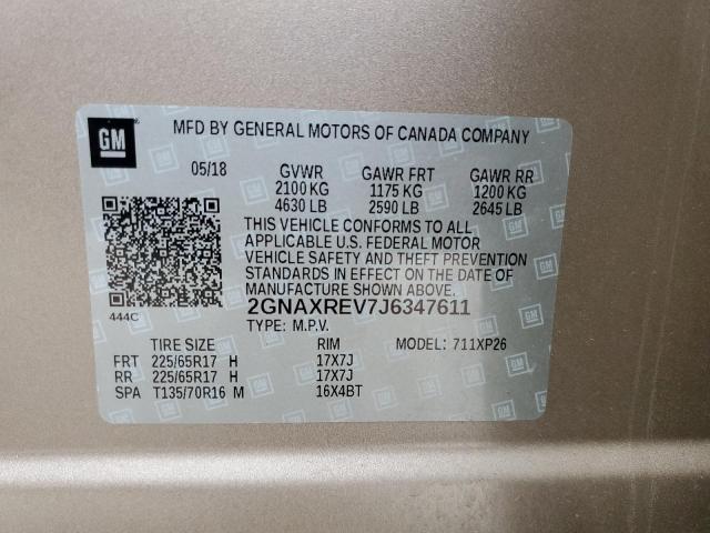 Photo 12 VIN: 2GNAXREV7J6347611 - CHEVROLET EQUINOX LS 