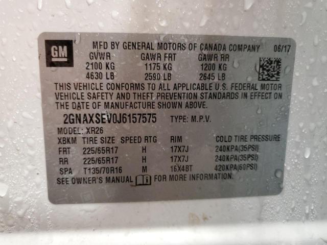 Photo 12 VIN: 2GNAXSEV0J6157575 - CHEVROLET EQUINOX LT 