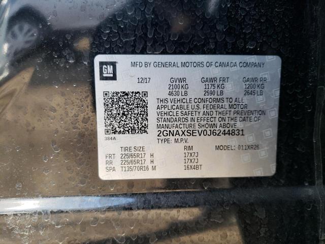 Photo 12 VIN: 2GNAXSEV0J6244831 - CHEVROLET EQUINOX LT 