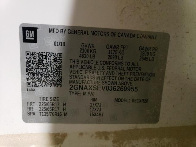 Photo 12 VIN: 2GNAXSEV0J6269955 - CHEVROLET EQUINOX 