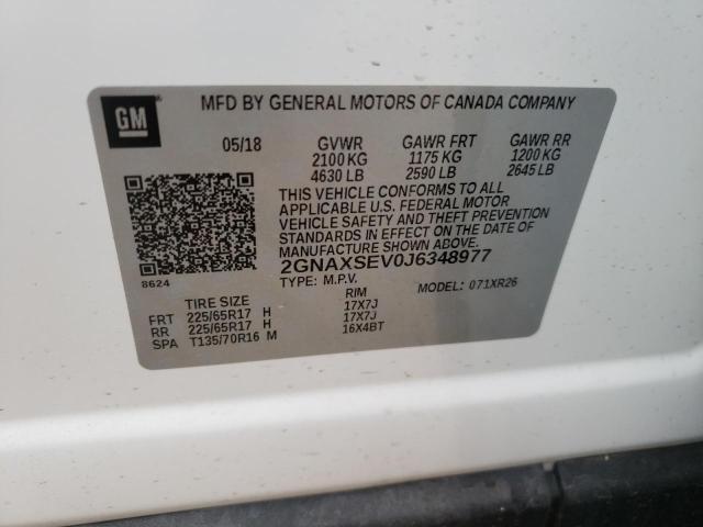 Photo 9 VIN: 2GNAXSEV0J6348977 - CHEVROLET EQUINOX LT 