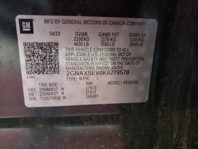 Photo 9 VIN: 2GNAXSEV0K6279578 - CHEVROLET EQUINOX 